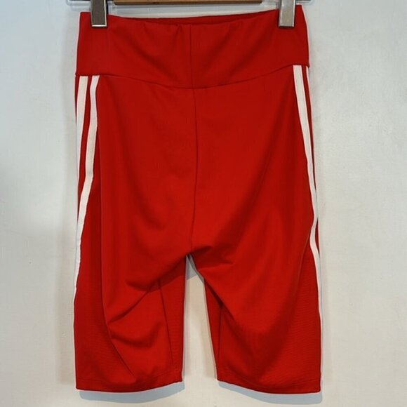 NWT Adidas Women Originals Long 3-Stripes BIKER SHORTS Lush Red/White size XS - Picture 6 of 10